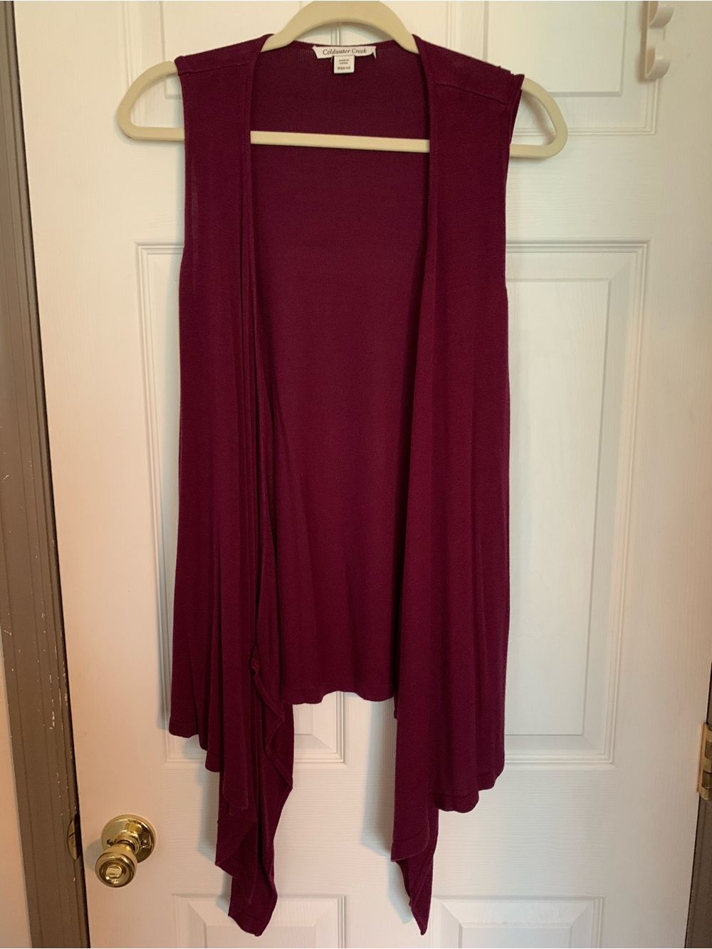 Sleeveless Drape Vest - Burgundy - Medium